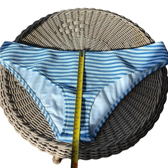 NEW J.Crew Blue White Ottoman Striped Ribbed Cheeky Bottom Swim XXL BF210 - Picture 3 of 15